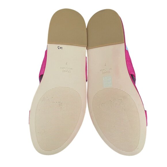 Stuart Weitzman Santorini H. Pink Suede Scalloped Strap Sandal, Size 7 WORN ONCE - Picture 8 of 10